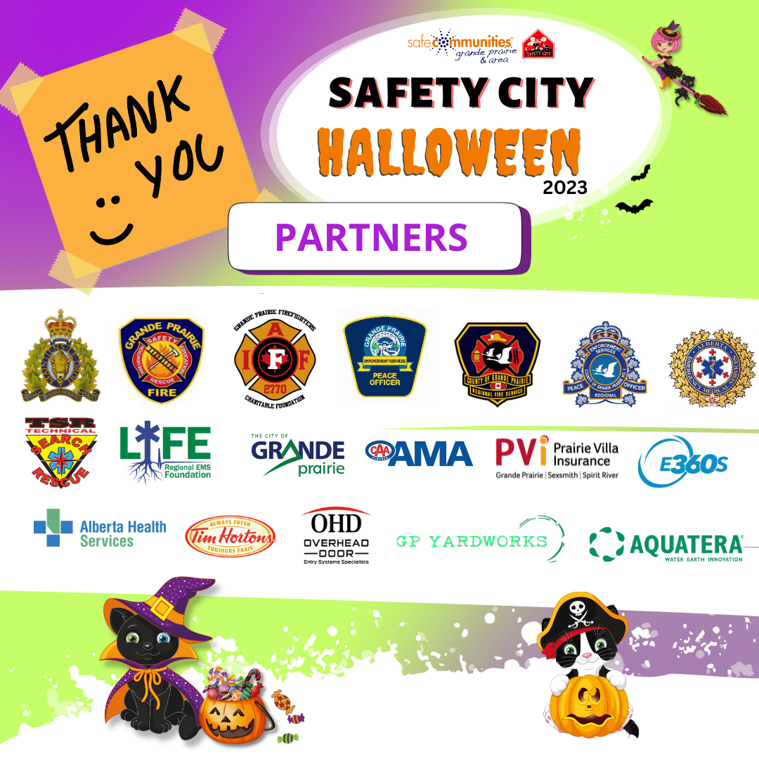 Picture Thank you to all of our partners that help make Safety City a safe space for learning all year round and make Safety City Halloween 2023 possible!