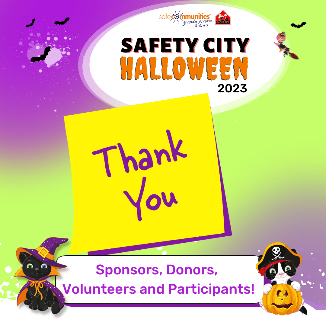 Picture Thank you to all Sponsors, Donors, Partners, Volunteers and participants of Safety City Halloween 2023!